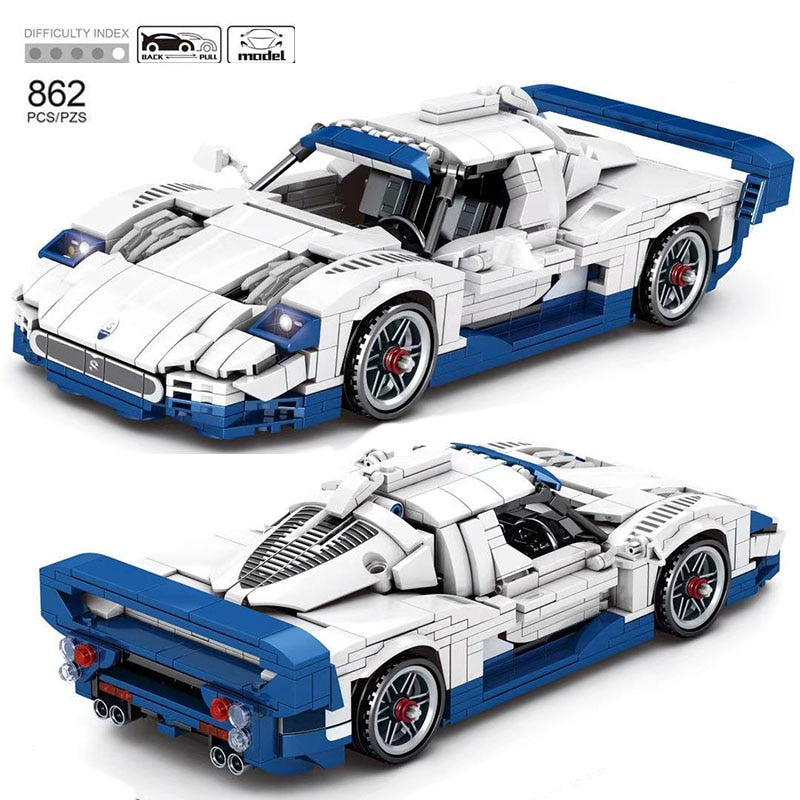 Maserati MC12 | Advanced Blue and White - Brickful