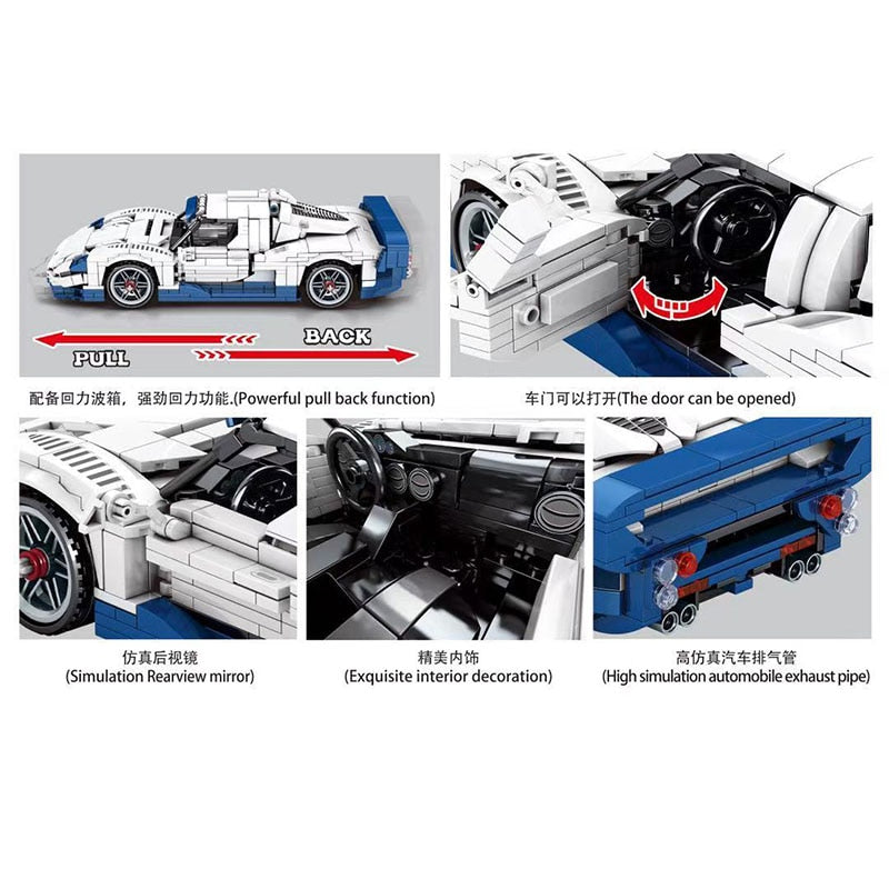 Maserati MC12 | Advanced Blue and White - Brickful